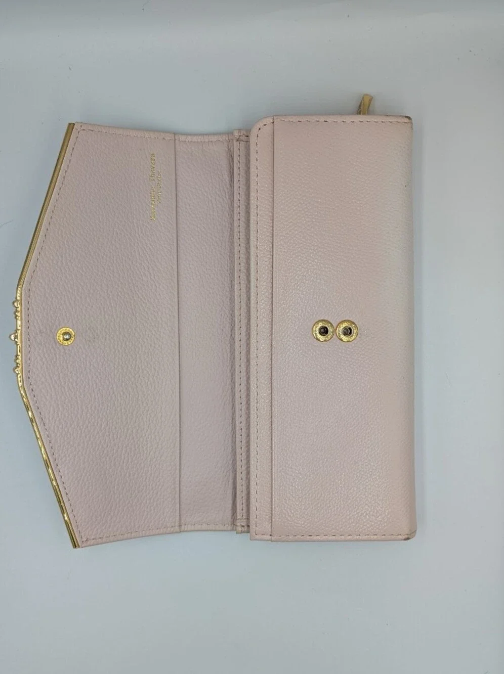 Samantha Thavasa Wallet Petit Choice Light Pink Golden Flower Rhinestone Crystal